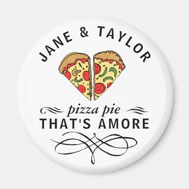 Aimant Pizza d'amour personnalisée (Devant)