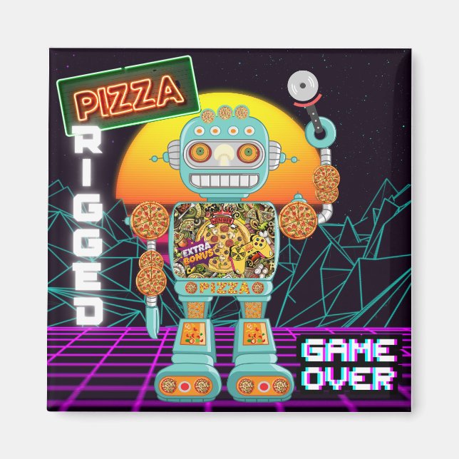 Aimant Pizza Riggué - Jeu sur (Devant)