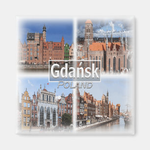 Aimant PL0021 Europe, Pologne, réfrigérateur Gdansk