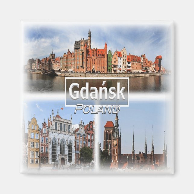 Aimant PL0022 Europe, Pologne, réfrigérateur Gdansk (Devant)