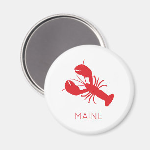 Aimant Plage côtière de homard rouge Océan Maine Amusant