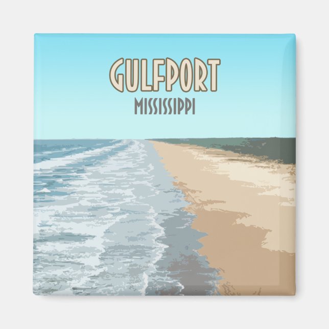 Aimant Plage de Gulfport Mississippi (Devant)