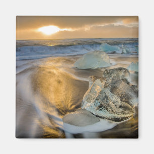 Aimant Plage de sable noir   Jokulsarlon sud de l'Islande