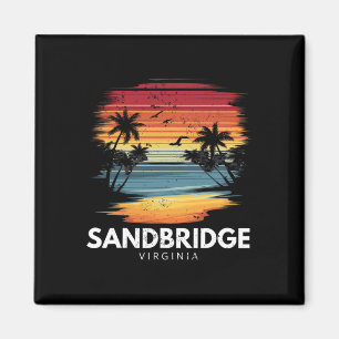 Aimant Plage de Sandbridge Virginie Surfboard Surf Vintag