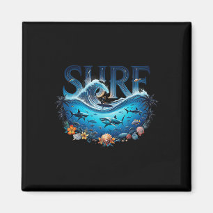 Aimant Plage de surf de grosse vague Amateur de surfeur g