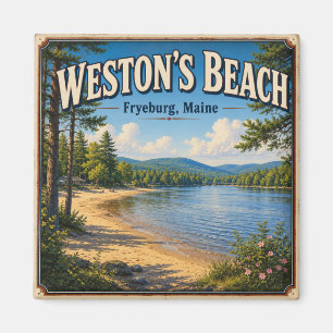 Aimant Plage de Weston à Fryeburg dans le Maine, style vi