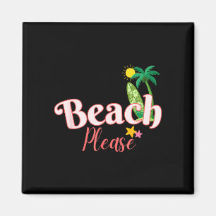 Aimant Plage drôle vacances d'été graphique jolie bord de