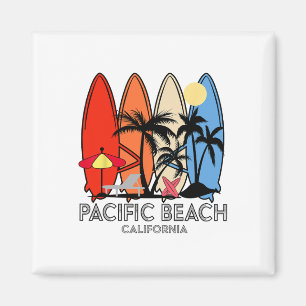 Aimant Plage Pacifique Californie Surfboard Rétro Vintage