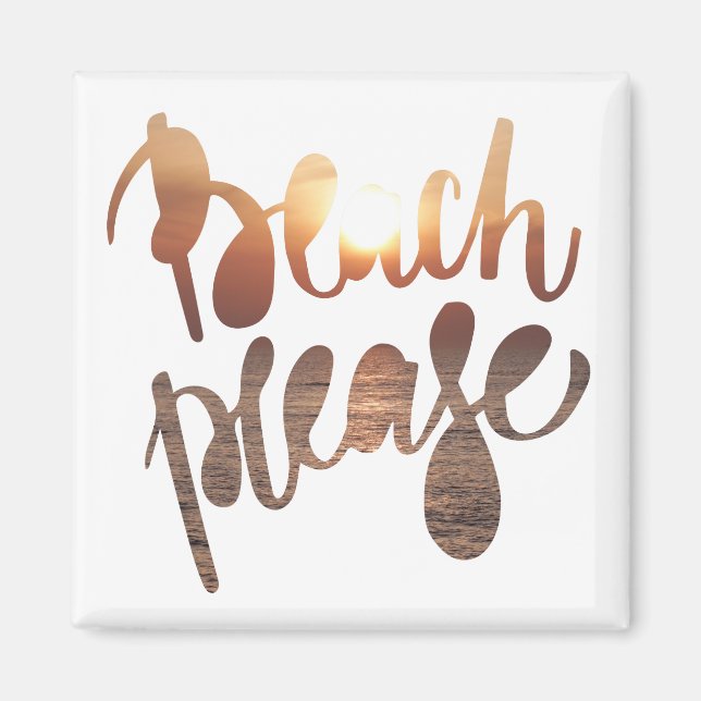 Aimant PLAGE S'IL VOUS PLAÎT | Typographie amusante et ai (Devant)