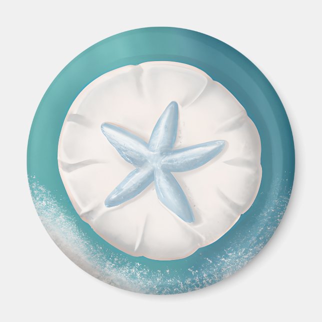 Aimant Plage turquoise de Starfish et de sable Dollar (Devant)