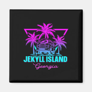 Aimant Plage Vaporwave Vacances Souvenir Jekyll Island 1