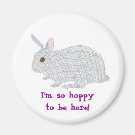 Aimant Plaid Bunny, j'ai tellement envie d'être ici, magn