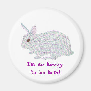 Aimant Plaid Bunny, j'ai tellement envie d'être ici, magn