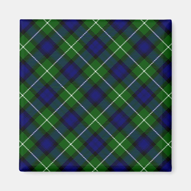 Aimant Plaid vert bleu Lamont tartan (Devant)