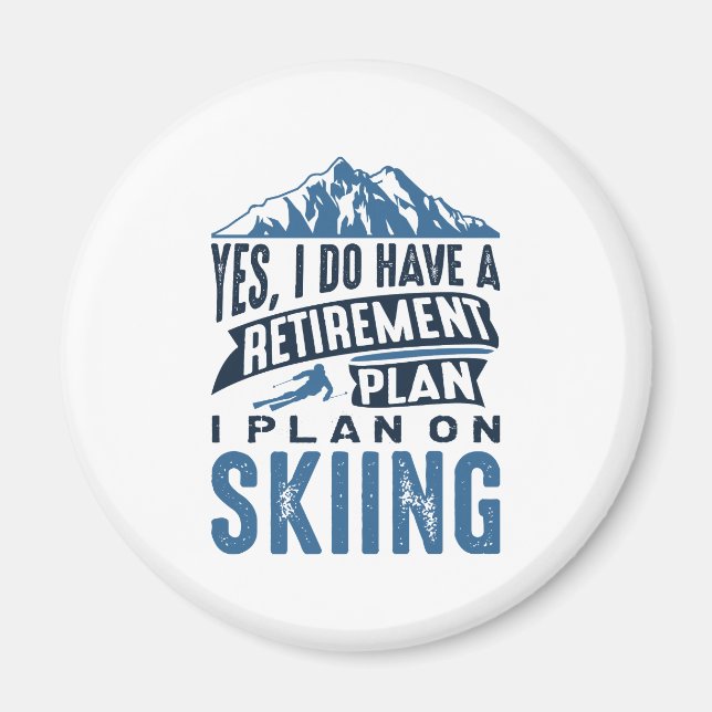 Aimant Plan de retraite Ski (Devant)