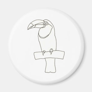 Aimant Plan d'un oiseau Toucan sur l'aimant de branche