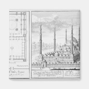 Aimant Plan et vue de la mosquée bleue (1609-16), établ