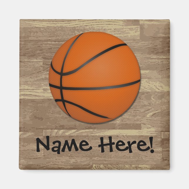 Aimant Plancher en bois de basket-ball personnalisé (Devant)
