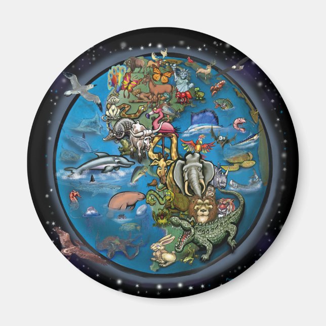 Aimant Planète animale (Devant)