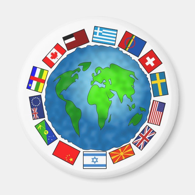 Aimant Planète du drapeau (Devant)