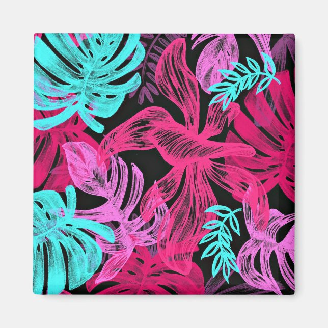 Aimant Plantes tropicaux en couleurs vives (Devant)