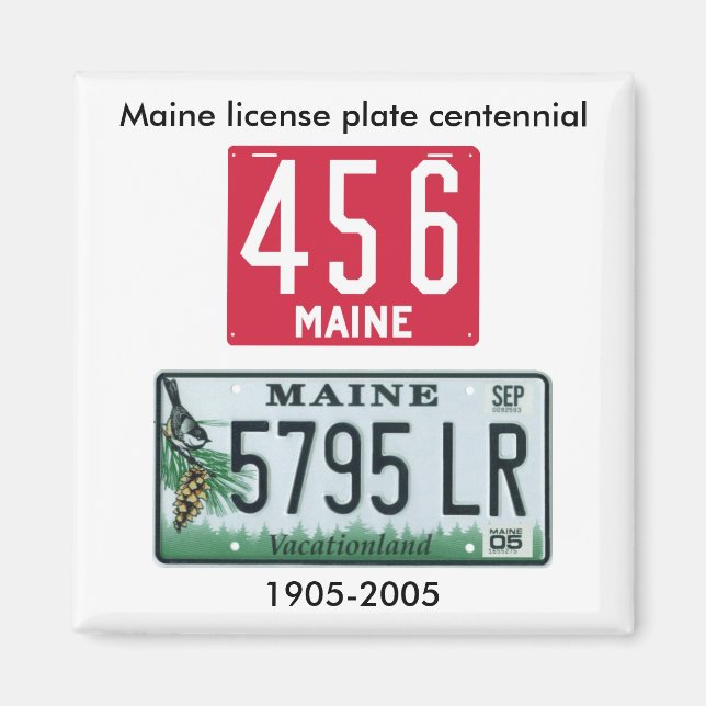 Aimant plaque d'immatriculation du Maine centenaire (Devant)