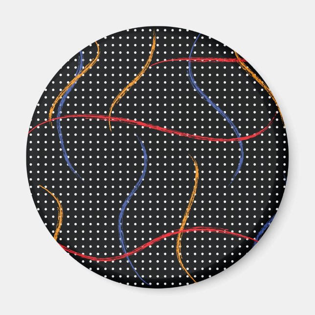 Aimant Plaque et points de peinture rétro (Devant)