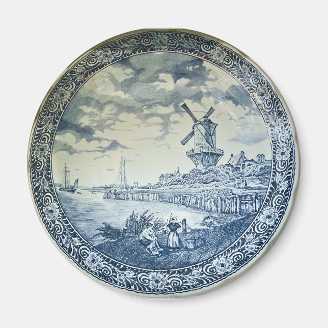 Aimant Plaque hollandaise Blue Delft (Devant)