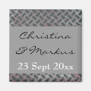 Aimant Plaque métallique en acier Motif Manly Mariage