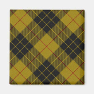 Aimant Plaque noire jaune tartan MacLeod