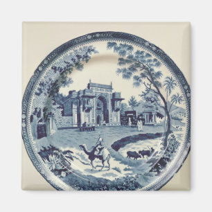 Aimant Plat bleu et blanc de Spode, c.1815