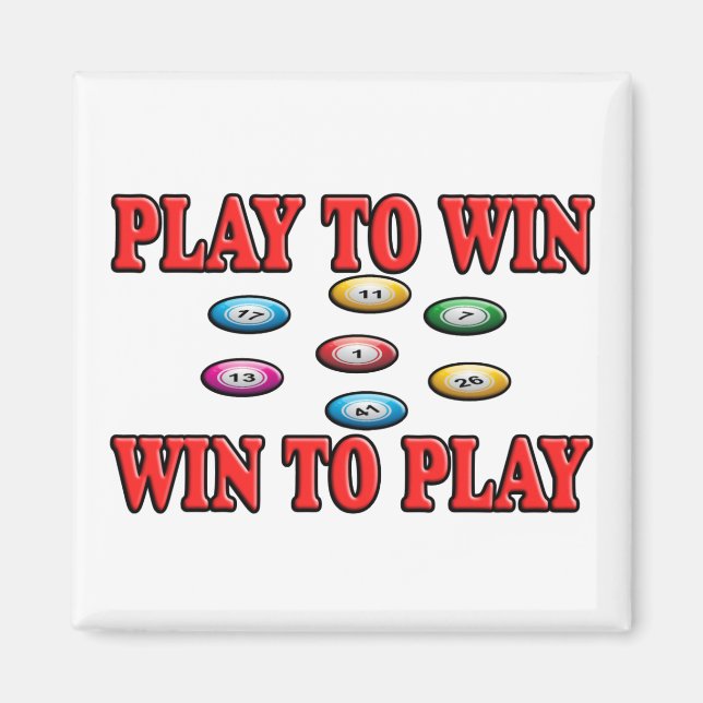 Aimant Play To Win - Win To Play - Keno (Devant)