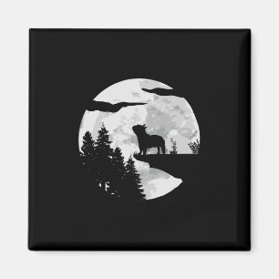 Aimant Pleine lune Bulldog La Nuit - Amoureux des chiens