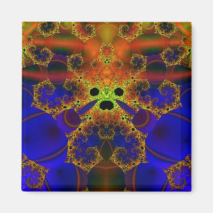 Aimant Pleurer   Art fractal bleu et jaune