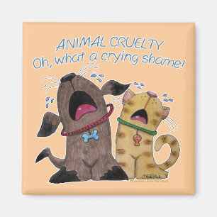 Aimant Pleurer sur un chien et un chat - Quelle honte de