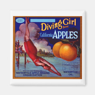Aimant Plongée Fille Californie Pommes