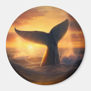 Aimant Plongez dans le coucher du soleil : Diving Whale M