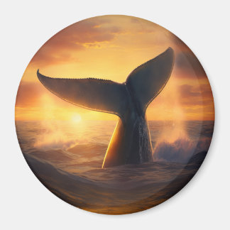 Aimant Plongez dans le coucher du soleil : Diving Whale M