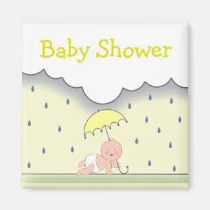 Aimant Pluie et parapluie neutres jaunes d'aimant de baby