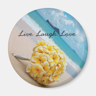Aimant Plumeria Bouquet Live. Rire. Amour.