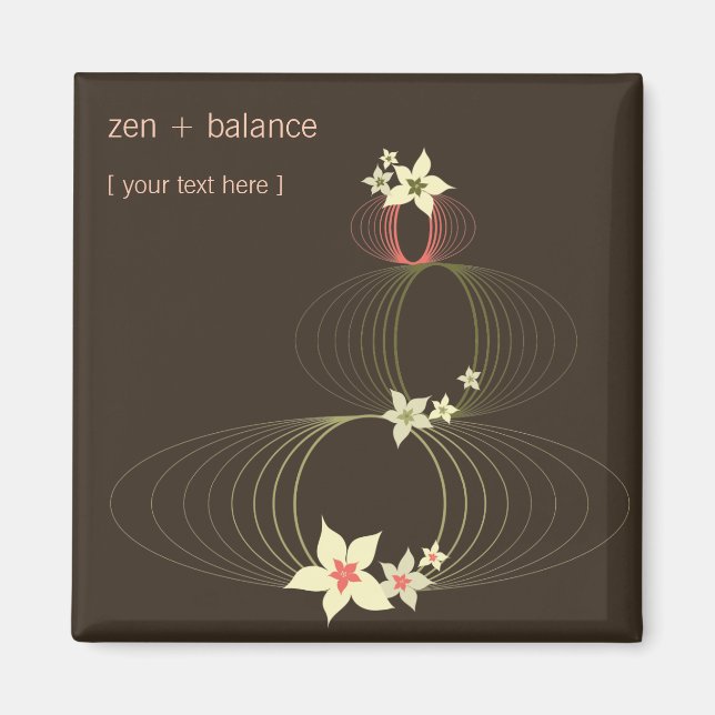 Aimant Plumeria rose Frangipani Fleurs chic Ikebana Zen (Devant)