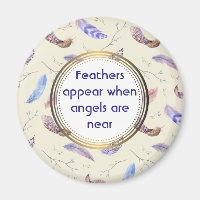 Plumes Motif Aquarelle avec citation Angel