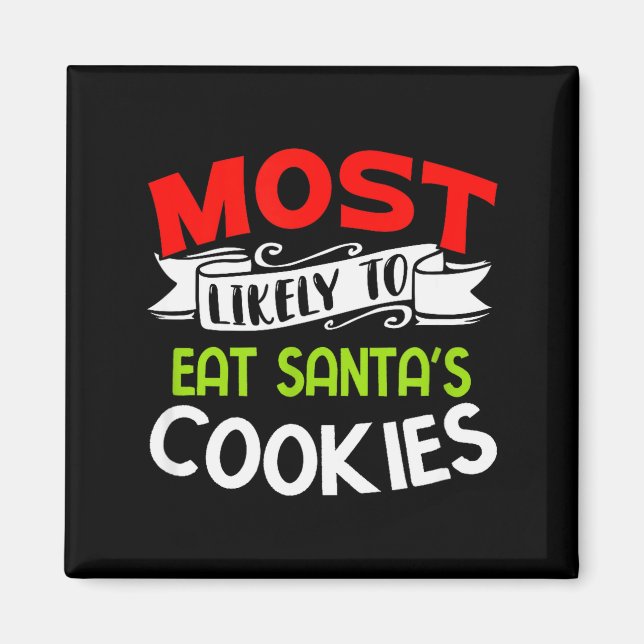Aimant Plus susceptible de manger les cookies du Père Noë (Devant)