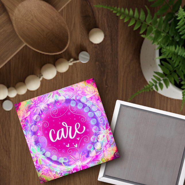 Aimant Plutôt rose Floral Care Inspirationnel (Créateur téléchargé)