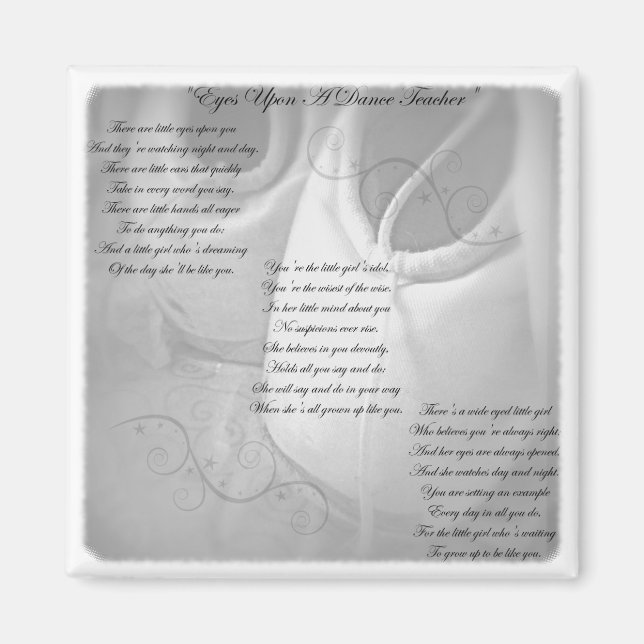 Aimant Poème de professeur de danse (Devant)