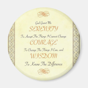 Aimant Poème Serenity avec bordure or