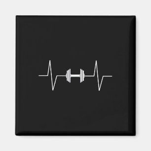 Aimant Poids Dumbbell Heartbeat Ekg Pulse Tee Gif