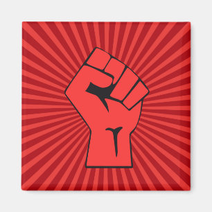 Aimant Poing révolutionnaire rouge