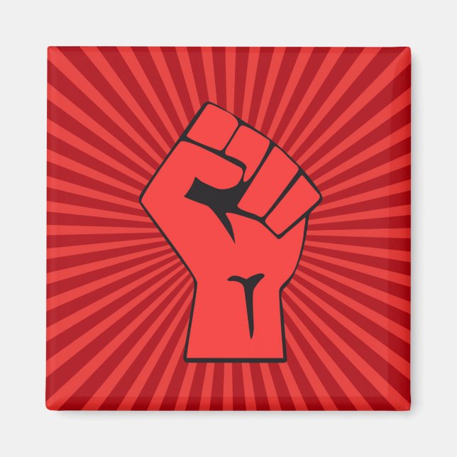 Aimant Poing révolutionnaire rouge (Devant)