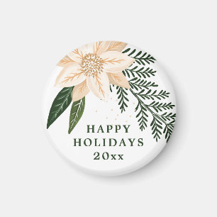 Aimant Poinsettia Élégant Personnalisé Noël Joyeux Vacanc